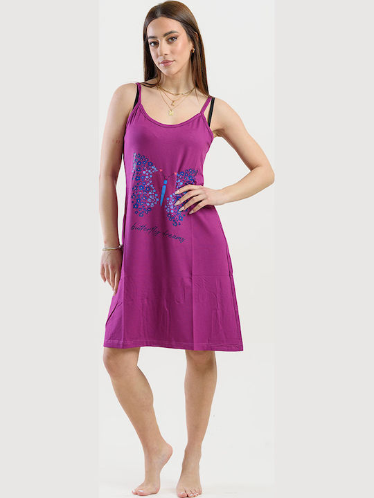 Cherry Sommer Damen Nachthemd Burgundisch