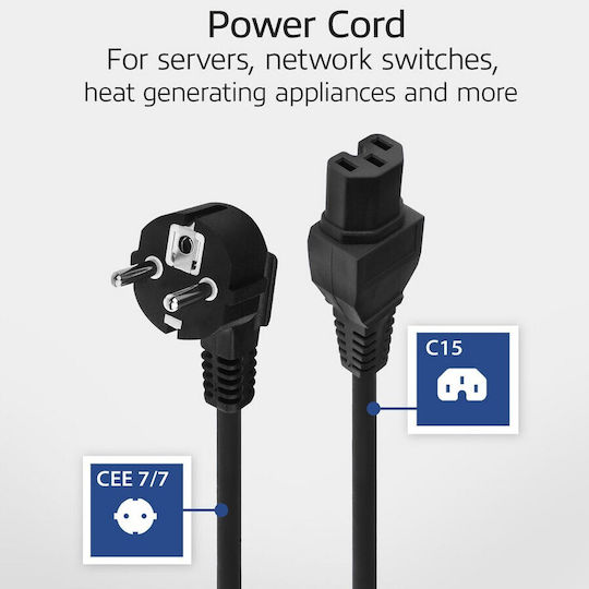 Act - IEC C15 Cable 2m Μαύρο