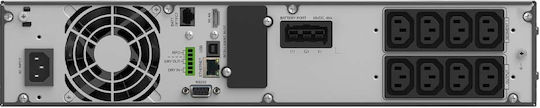 Powerwalker VFI 3000 ICR IoT UPS On-Line 3000VA 3000W με 8 IEC Πρίζες