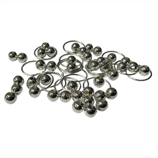 Decorative Hair Rings Ball Cosmofan Silver