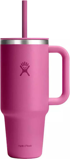 Hydro Flask Travel Tumbler Handled Tumbler Thermos Stainless Steel 1.18lt Reef with Straw and Handle