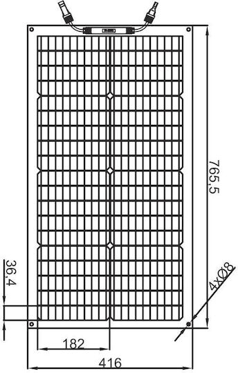 Invictus SRF-MH-50 Monocrystalline Solar Panel 50W 765.5x416x2mm