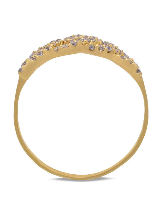 Savvas Design Damen Ring mit Zirkonia aus Gold 14K