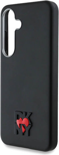 DKNY Leather Heart Of Ny Case Umschlag Rückseite Leder / Kunststoff / Synthetisches Leder / Silikon Schwarz (Galaxy S25)