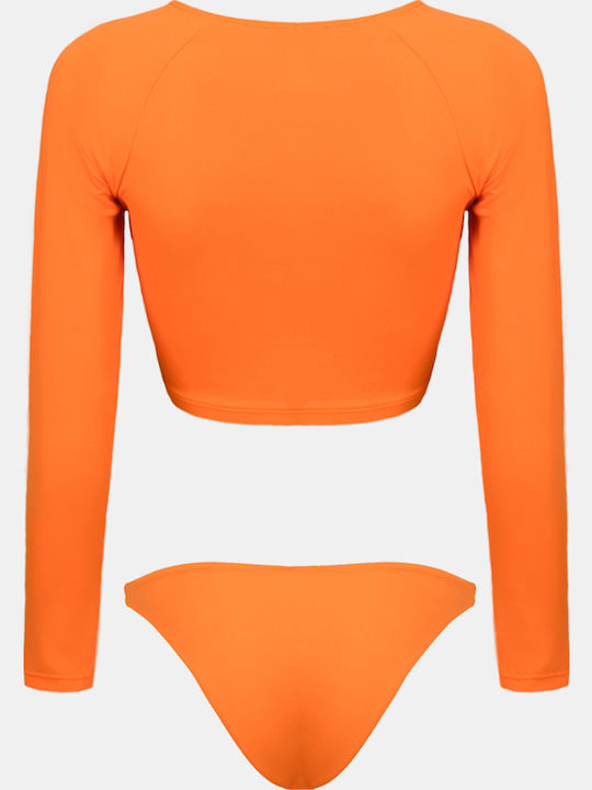 Set Bikini mit Abnehmbarer Verstärkung Orange