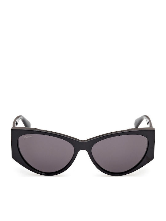 Max Mara Дамски Слънчеви Очила с Черна Пластмасова Рамка и Черни Стъкла MM013201A