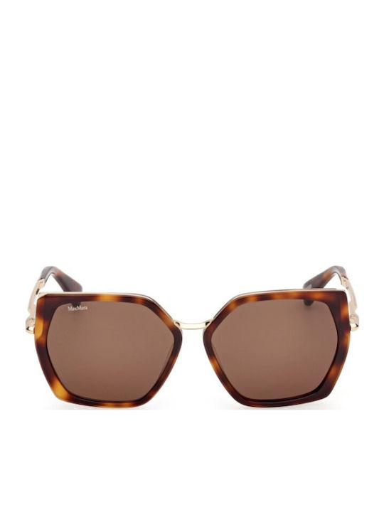 Max Mara Women's Sunglasses with Brown Tartaruga Frame and Brown Lens MM013652E
