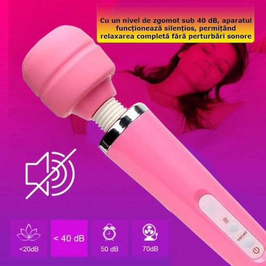 Vibrator cu Cap Flexibil Stimulare Clitoridiană Siks Vârf din Silicon Moale 10 Moduri de Vibrație Masaj Impermeabil Dimensiuni 32 X 6 Cm Roz Alb