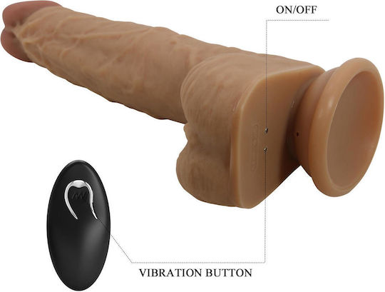 Pretty Love Jonathan 8.3'' Light Brown 3 Vibration Functions Thrusting Wireless Remote Control