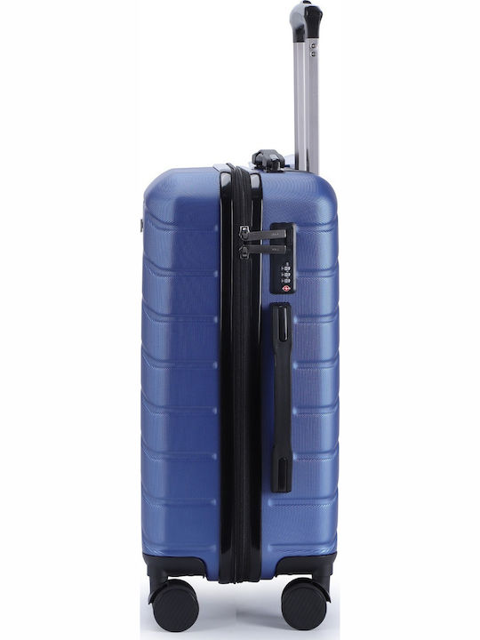 Lavor Cabin Hard Blue Travel Suitcase with 4 Wheels Height 55cm