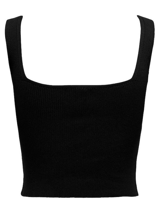 Damen Crop Top Ärmellos Black