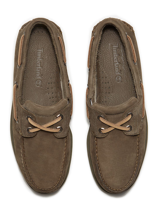Classic Boat 2-eye Men's Leather Moccasins Brown