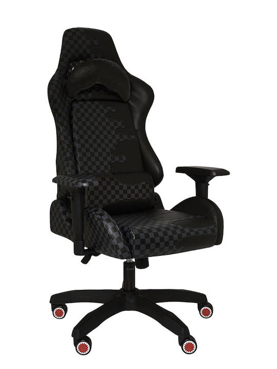 Sprayground Unfinished Shark Artificial Leather Gaming Chair with Adjustable Arms Black