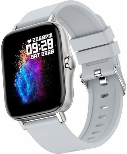 Smartwatch με Παλμογράφο (Ασημί)