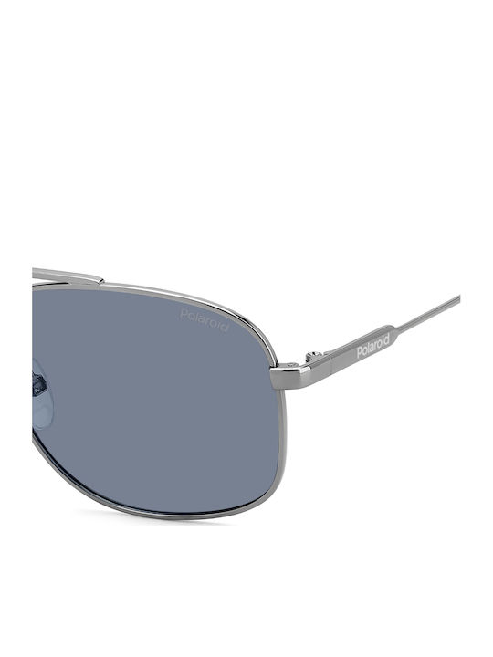 Polaroid Herren Sonnenbrille mit Silber Metall Gestell und Gray Linse pld6235/s/x V84/C3