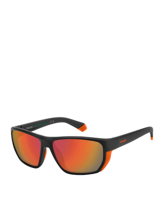 Polaroid Men's Sunglasses with Black Plastic Frame and Black Polarized Mirror Lens PLD7057/S RC2/OZ