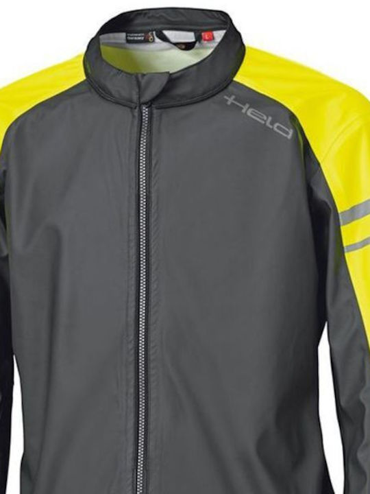 Held Rainstretch Top Men's Waterproof Riding Jacket Grey/Fluo Yellow