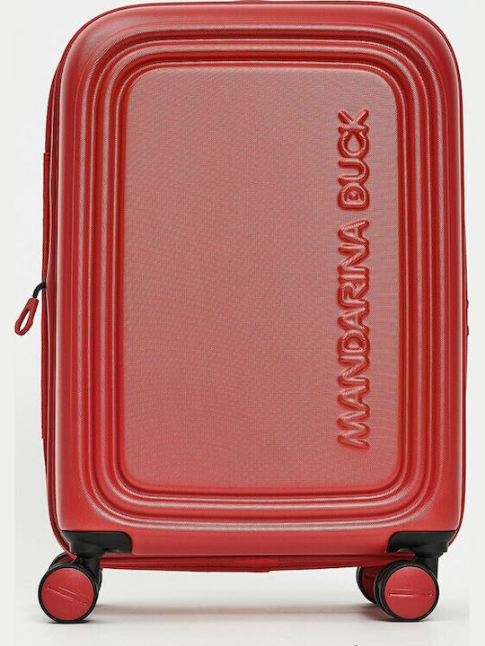 Mandarina Duck Logoduck+ Βαλίτσα Ταξιδίου Καμπίνας Σκληρή Κόκκινο με 4 Ρόδες Ύψους 55εκ.