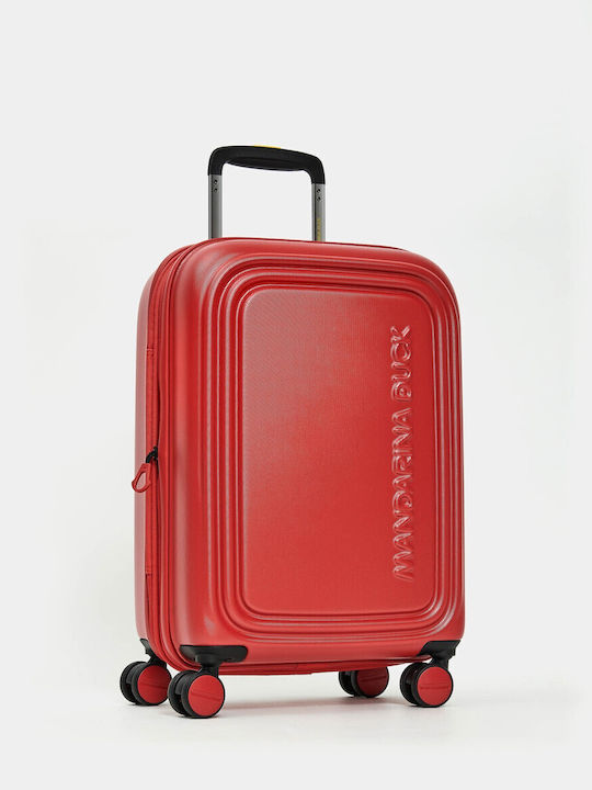 Mandarina Duck Logoduck+ Βαλίτσα Ταξιδίου Καμπίνας Σκληρή Κόκκινο με 4 Ρόδες Ύψους 55εκ.