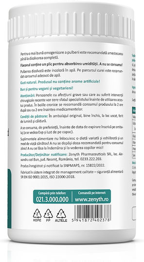 Zenyth Fibră Alimentară PHGG Supliment Alimentar Special 150g