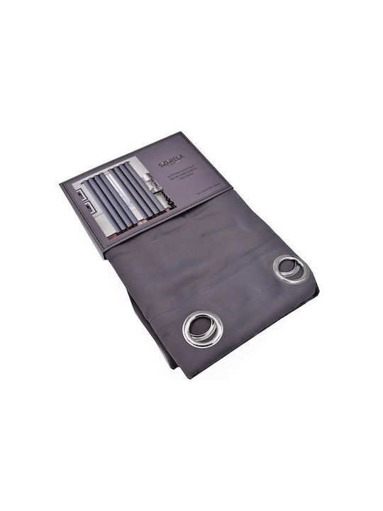 Sidi Home Plast Decotelia Vorhänge Verdunkelung mit Grommets Grau 140x260cm
