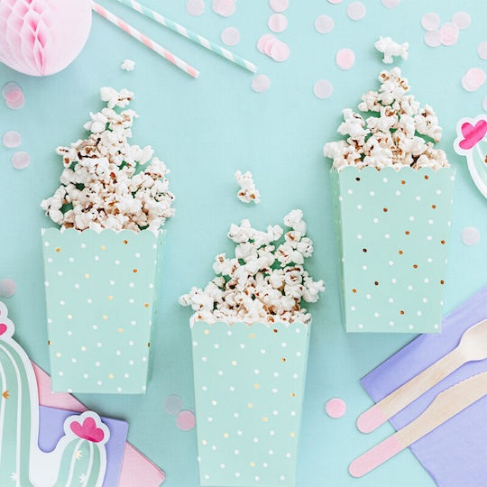 PartyDeco Кутия за Пуканки за Парти 6 Бройки