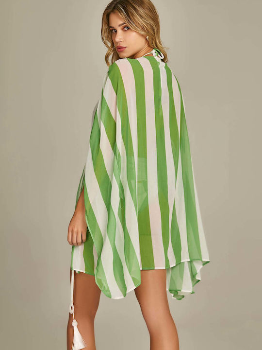 Empress Feminin Scurt Kimono de Plajă Green