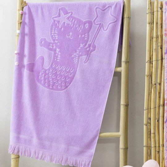 Nima Kids Beach Towel 70x140 Kira Jacquard Lilac