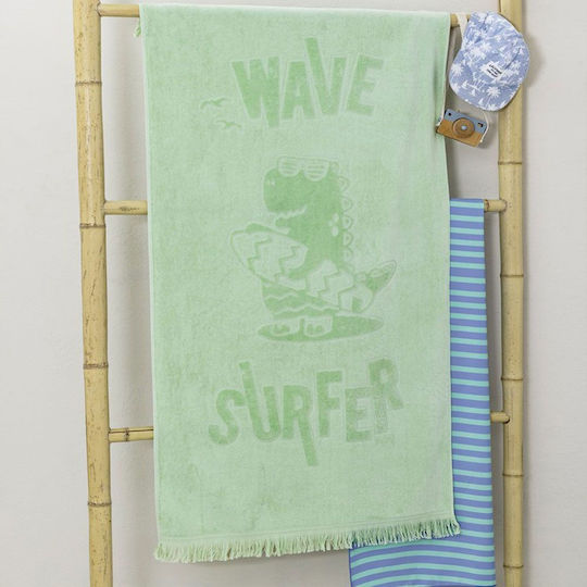Nima Kids Πετσέτα Θαλάσσης 70x140 Surf Jacquard Πράσινο