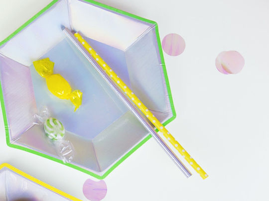 PartyDeco Paie De hârtie Iridescent - Iridescent 10buc
