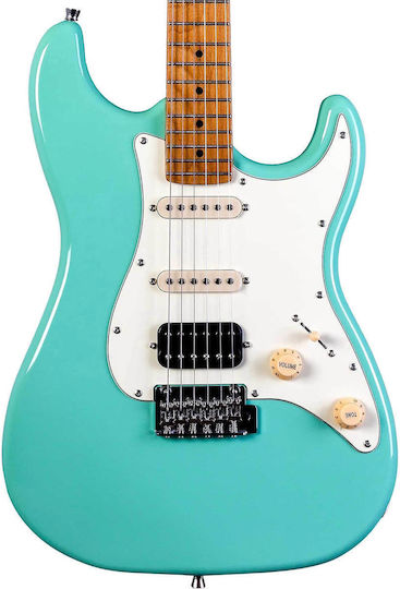 Jet Guitars Set Elektrische Gitarre Stratocaster Grün Doppelbatterie-Bundle