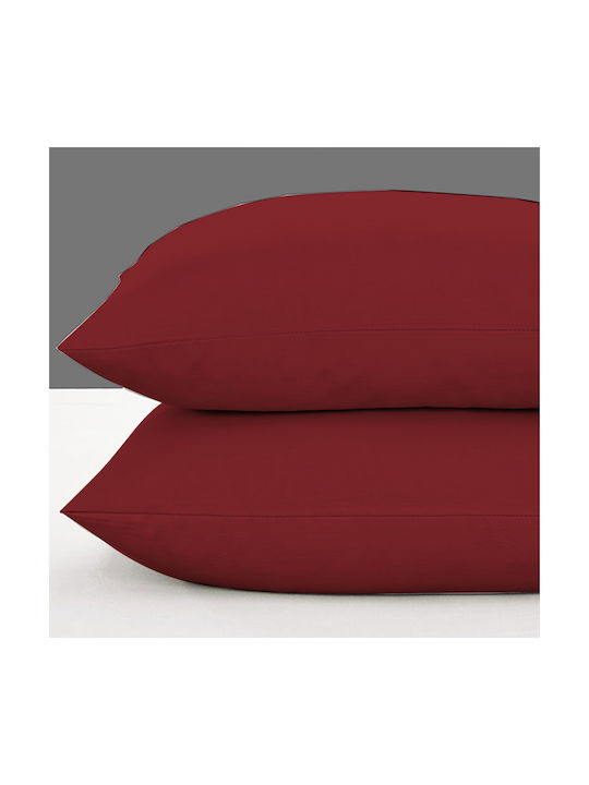 Marwa Pillowcase Set with Envelope Cover 007 Red 50x70cm.