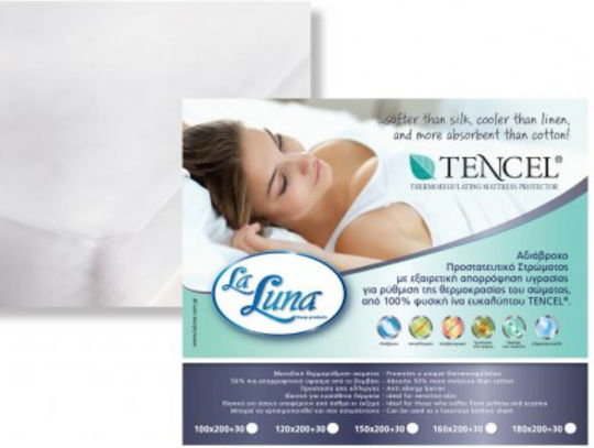 La Luna Tencel Pillow Protector Set Waterproof White 50x75cm.