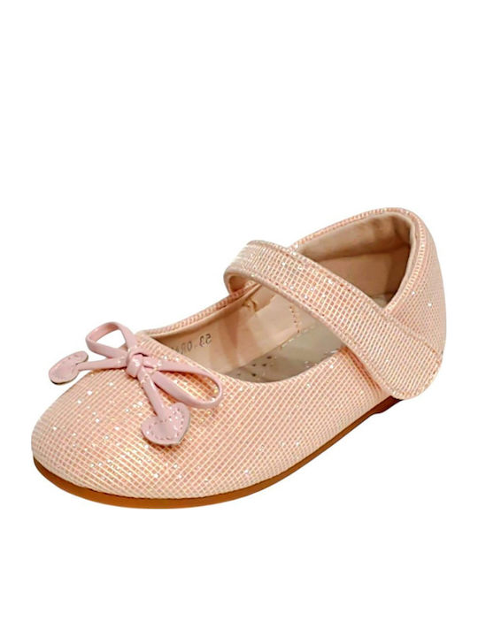 Kids Ballerinas with Hoop & Loop Closure Pink