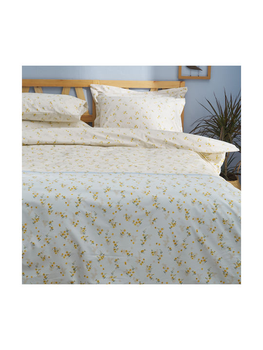 Charalambidis Textiles Ρετρό Σετ Μαξιλαροθήκες Oxford Γαλάζιο 50x70εκ.