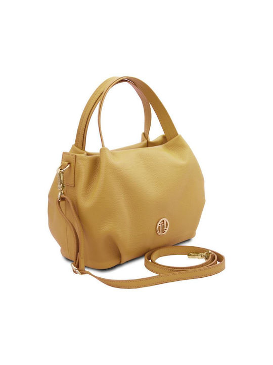 Nora Leather Women's Bag Shopper Shoulder Pastel yellow