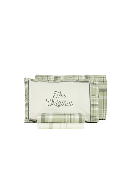 Nima Original Set Față de Pernă Flanel cu plic de acoperire Verzi 50x70cm.
