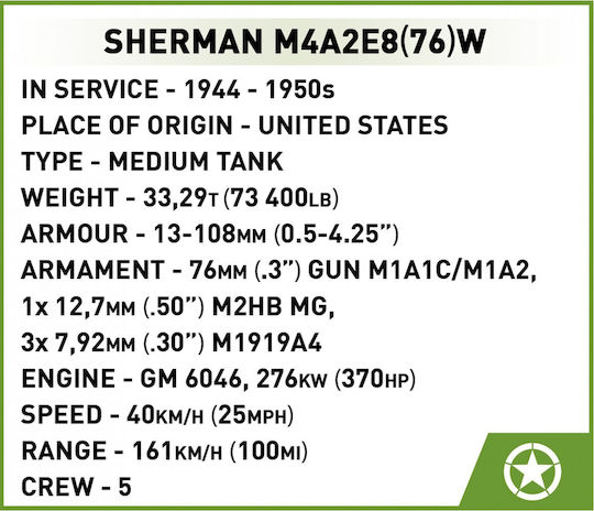 Cobi Τουβλάκια Sherman M4a2e8 865τμχ