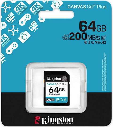 Kingston Canvas Go Plus SDXC 64GB U3 V30 UHS-I