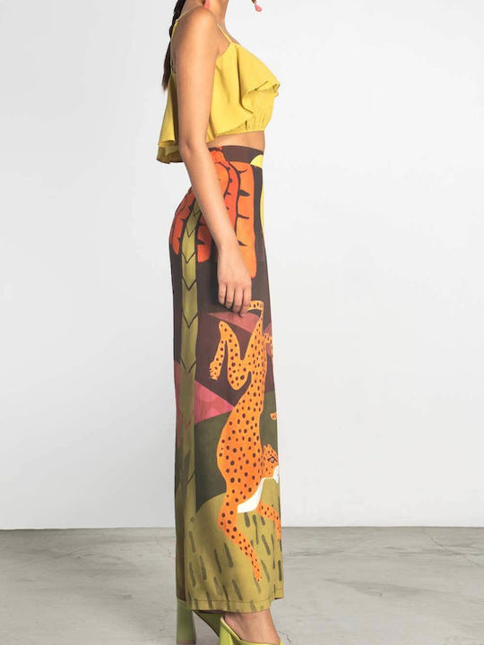 Moutaki Damen Stoff Palazzohose