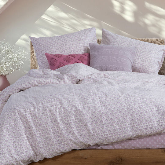 Nef-Nef Homeware Keylan Pillowcase with Envelope Cover Mauve 52x72cm.
