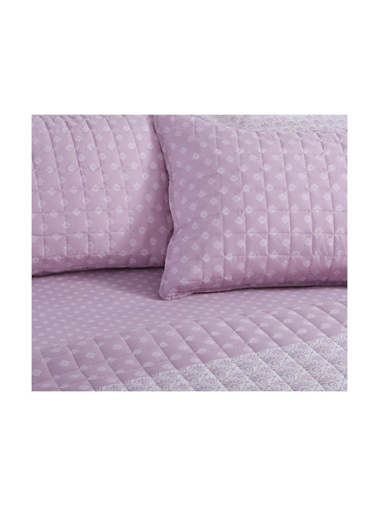 Nef-Nef Homeware Keylan Pillowcase Set with Envelope Cover Mauve 52x72cm.