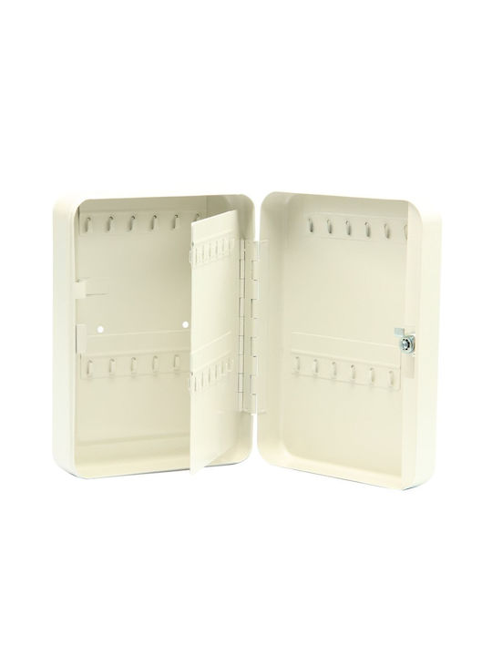 Vorel Wall Key Hook Metallic Beige 48 Hooks With Lock 18x8x25cm