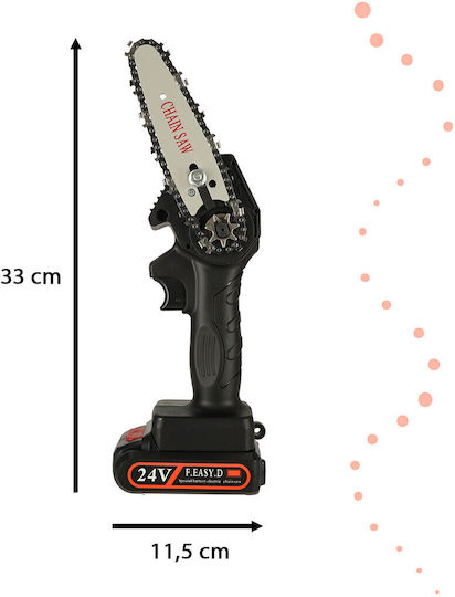 Akku-Kettensäge 24V mit Schiene 33cm