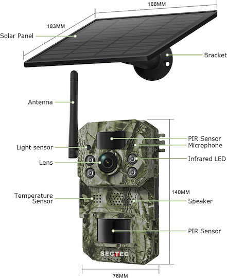 Sectec Waterproof Night Vision Hunting Camera with Motion Detection