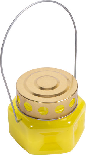 Hexagonal Plastic Candle Lantern with Metal Lid Handle 1 Piece Red