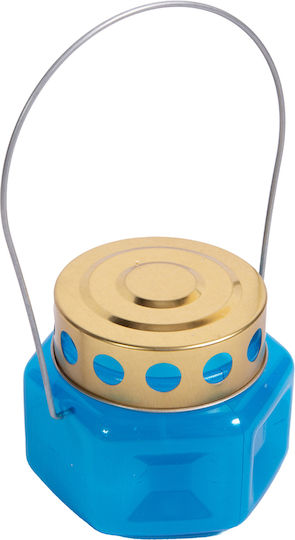 Hexagonal Plastic Candle Lantern with Metal Lid Handle 1 Piece Red