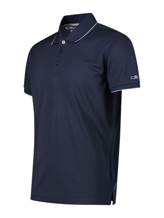 Men's Athletic Polo Short Sleeve T-shirt B. Blue Cement