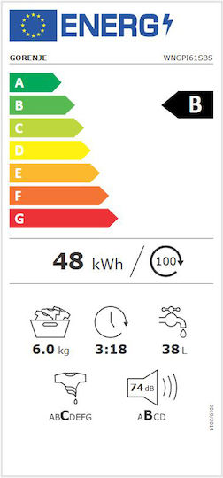 Gorenje Пералня 6кг 1000 Оборота WNGPI61SBS