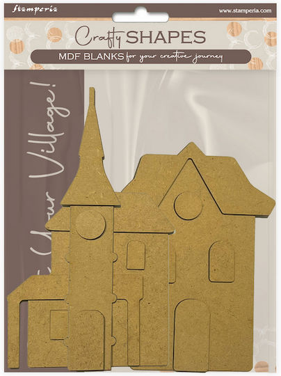 Комплект декоративни дизайни MDF чипборд село Stamperia